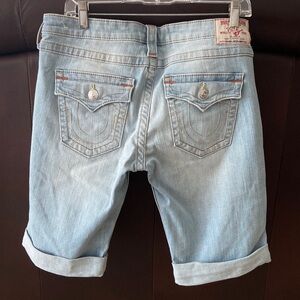 True Religion Distressed Jean Shorts